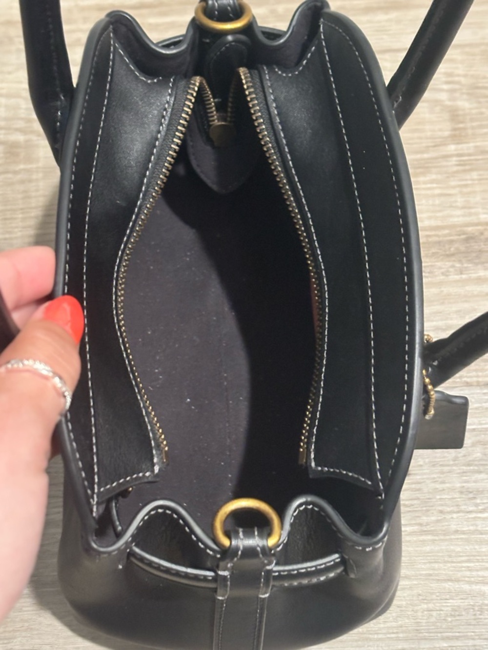 Coach Black Leather Mini Satchel with Gold Hardware - Picture 7 of 10